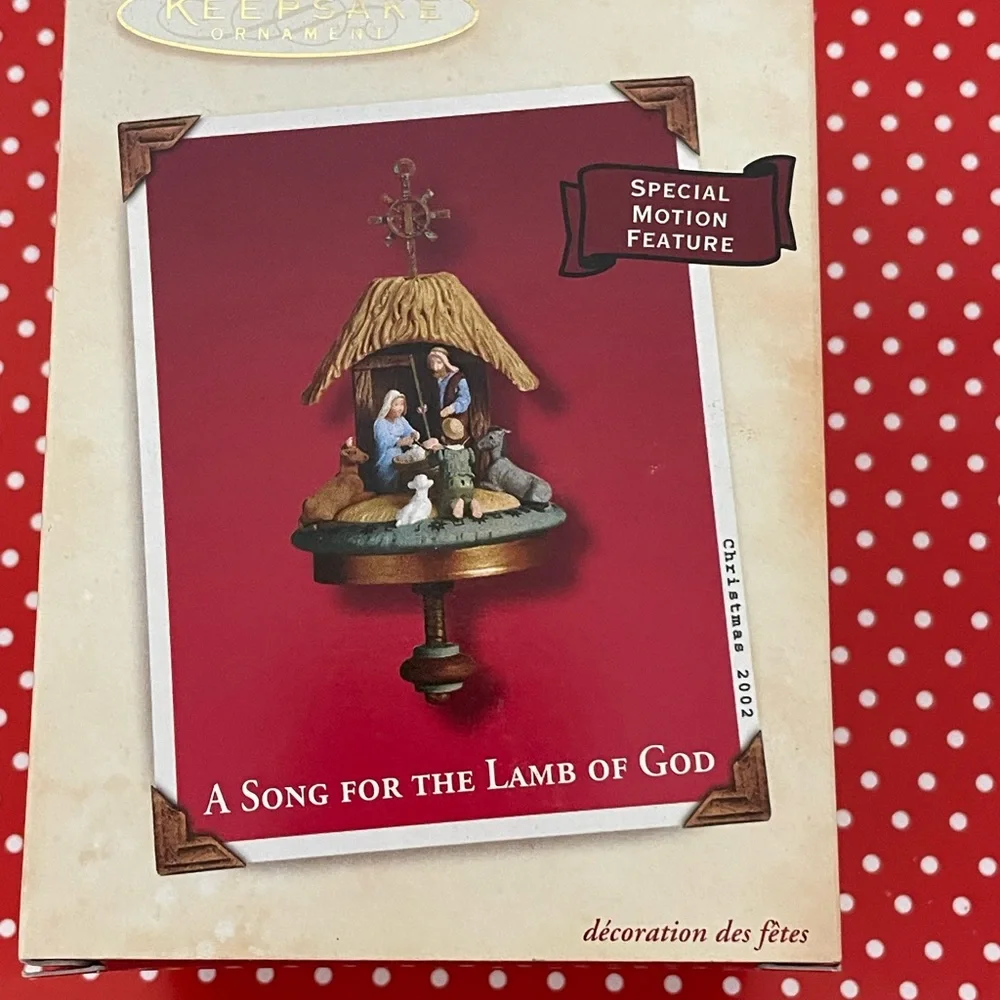 2002 HALLMARK A Song For The Lamb Of God Nativity Motion Christmas Ornament